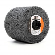 3M 53873-case Standard Abrasives Md Mini-Brush 875705, 4-1/2 in x 4 in x 5/8-11 Fbo54 16-16 S Med Medium Density, 1 Per Case Silicon Carbide Coating Cut Cutting Angle Flute Gray