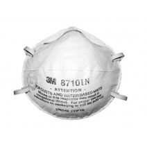 3M 8710 in Non Woven Fabric Mist Respirator (White, With Valve, Pack of 10) 