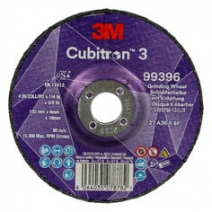 3M™ Cubitron™ 3 Depressed Center Grinding Wheel, 99396, 36+, T27, 100 mm x 6 mm x 16