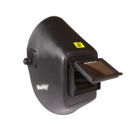 ESAB Buddy Passive Welding Helmet for MMA, MIG, TIG Welding. Thermoplastic Shell with Durable Head Gear with Adjustment, Viewing Area 83mmx108mm. Colour- Black