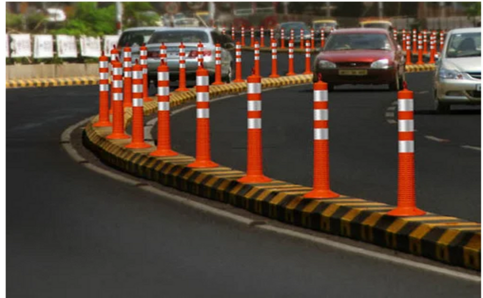 Flexible-Spring-Parking-Post-Barrier-High-Grade-Polyurethane-Material-With-3-Whi