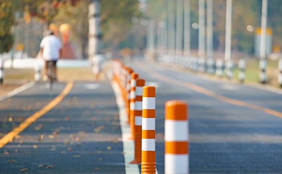 Flexible-Spring-Parking-Post-Barrier-High-Grade-Polyurethane-Material-With-3-Whi
