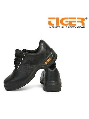 Tiger-Mens-Low-Ankle-Lorex-Steel-Toe-Safety-Shoes-Size-10-UK-Black-Leather-Lorex